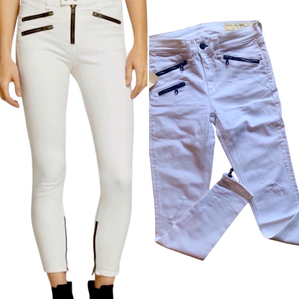 Rag & Bone BW Holes Jeans Women Color White Size 32